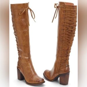 VENUS Tan Lace-Up Heeled Boots
